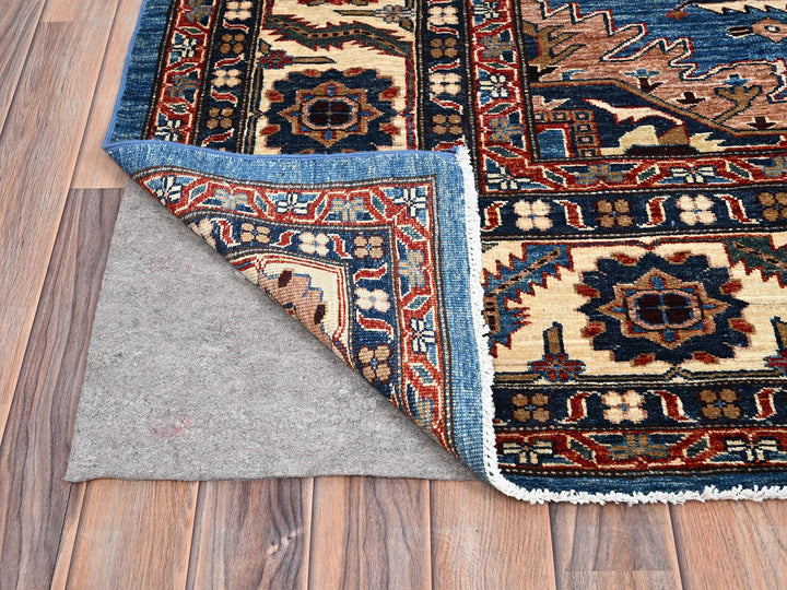 9'11" x 13'4" New Hand Knotted Blue Wool Rectangle Oriental Rug - MOA10286266