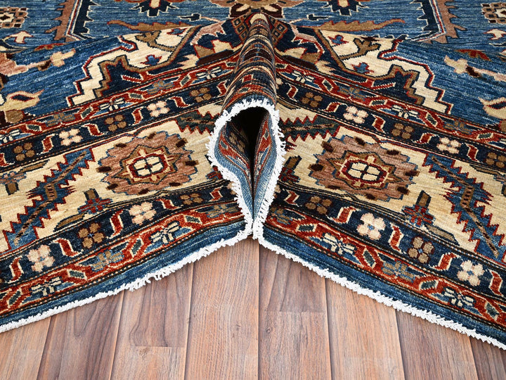 9'11" x 13'4" New Hand Knotted Blue Wool Rectangle Oriental Rug - MOA10286266