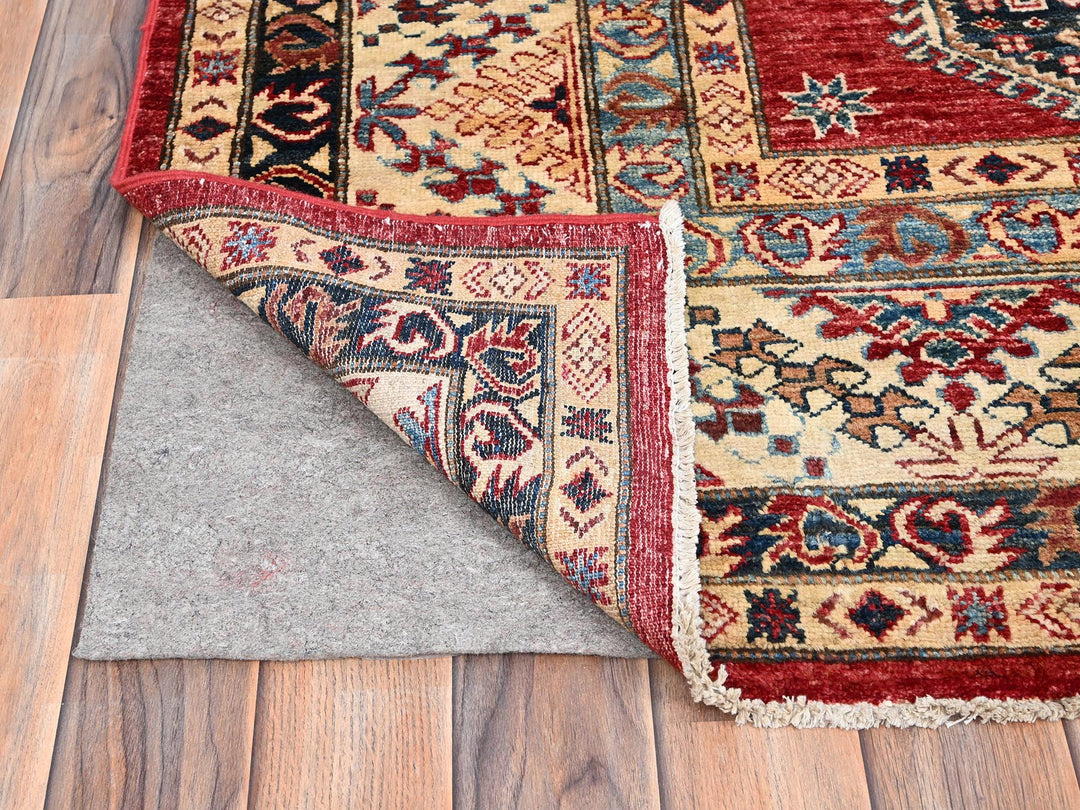 8'4" x 9'10" New Hand Knotted Red Wool Rectangle Oriental Rug - MOA10286267