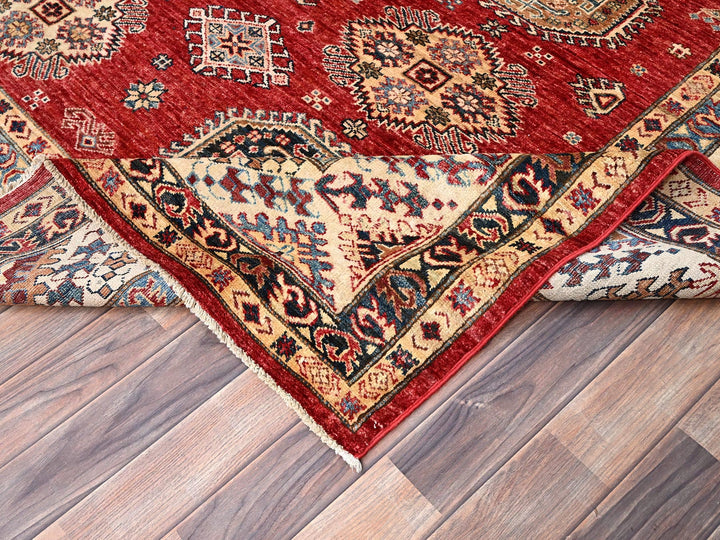 8'4" x 9'10" New Hand Knotted Red Wool Rectangle Oriental Rug - MOA10286267