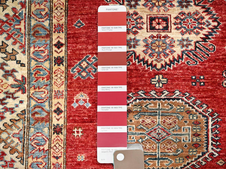 8'4" x 9'10" New Hand Knotted Red Wool Rectangle Oriental Rug - MOA10286267