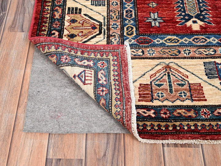 8'2" x 10'4" New Hand Knotted Red Wool Rectangle Oriental Rug - MOA10286269