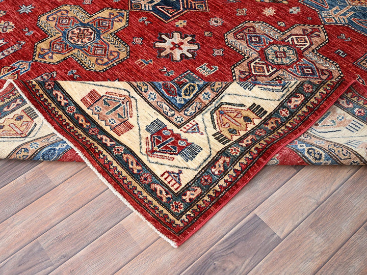 8'2" x 10'4" New Hand Knotted Red Wool Rectangle Oriental Rug - MOA10286269