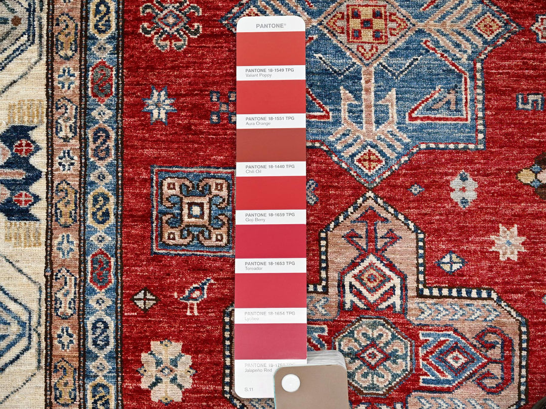 8'2" x 10'4" New Hand Knotted Red Wool Rectangle Oriental Rug - MOA10286269