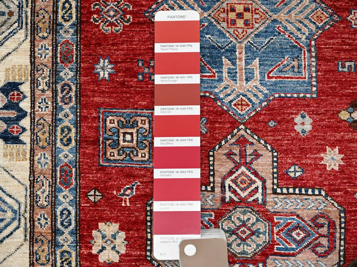 8'2" x 10'4" New Hand Knotted Red Wool Rectangle Oriental Rug - MOA10286269