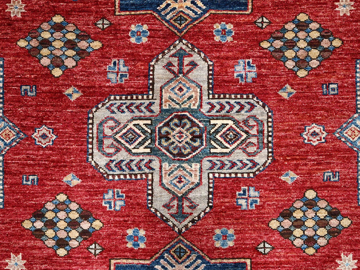 8'2" x 10'4" New Hand Knotted Red Wool Rectangle Oriental Rug - MOA10286269