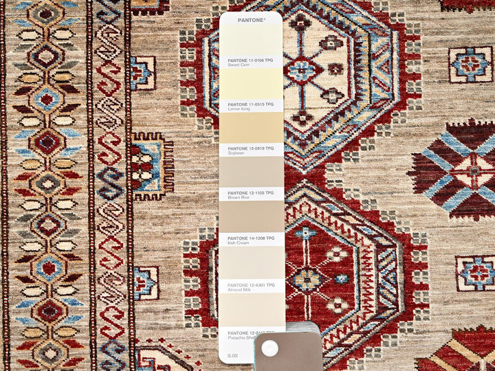 8'6" x 9'10" New Hand Knotted Brown Wool Rectangle Oriental Rug - MOA10286272