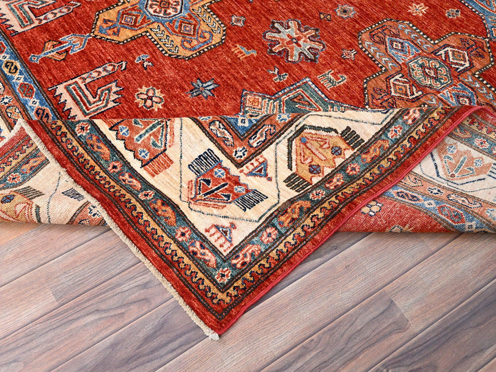 8'2" x 9'10" New Hand Knotted Red Wool Rectangle Oriental Rug - MOA10286273