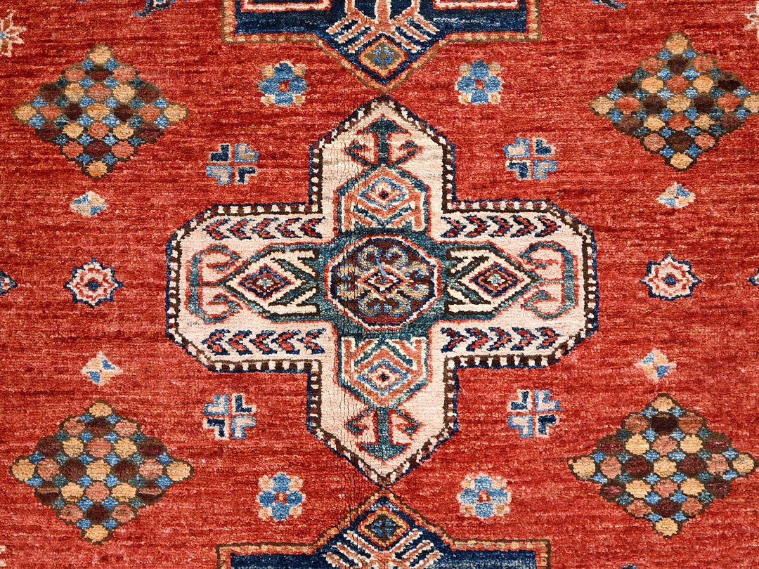 8'2" x 9'10" New Hand Knotted Red Wool Rectangle Oriental Rug - MOA10286273