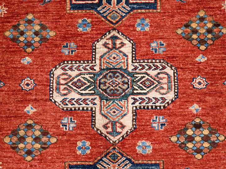 8'2" x 9'10" New Hand Knotted Red Wool Rectangle Oriental Rug - MOA10286273