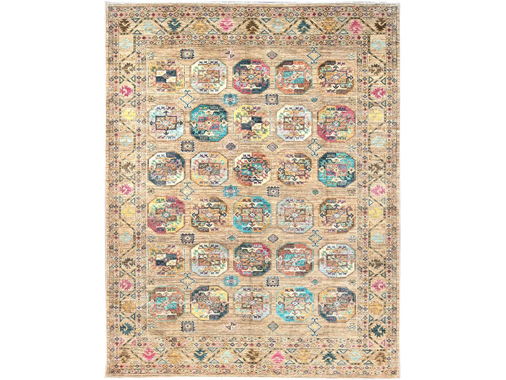 7'11" x 10'0" New Hand Knotted Brown Wool Rectangle Oriental Rug - MOA10286274