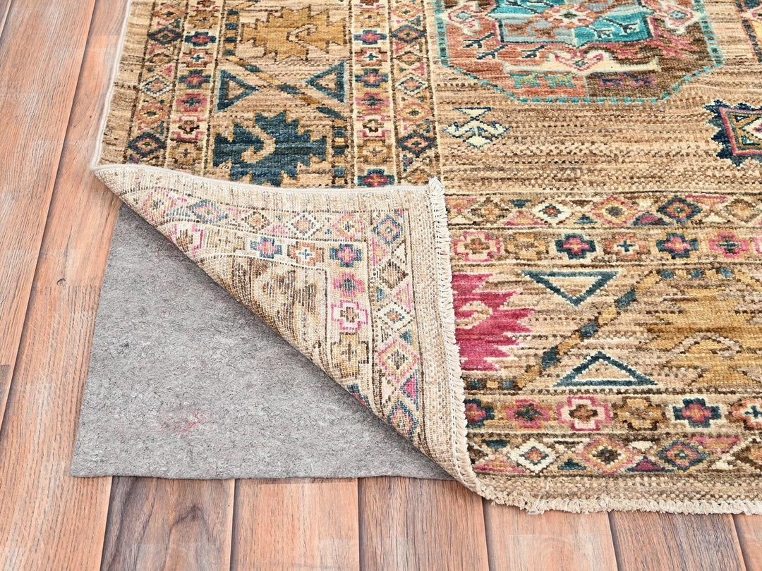 7'11" x 10'0" New Hand Knotted Brown Wool Rectangle Oriental Rug - MOA10286274