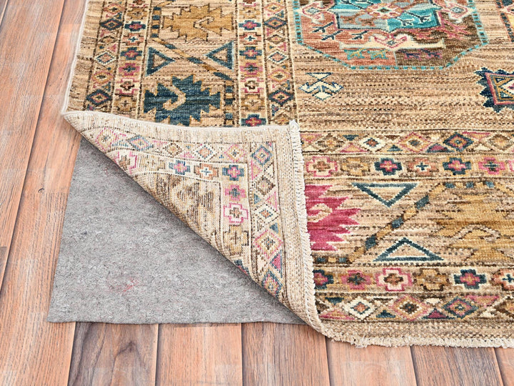 7'11" x 10'0" New Hand Knotted Brown Wool Rectangle Oriental Rug - MOA10286274