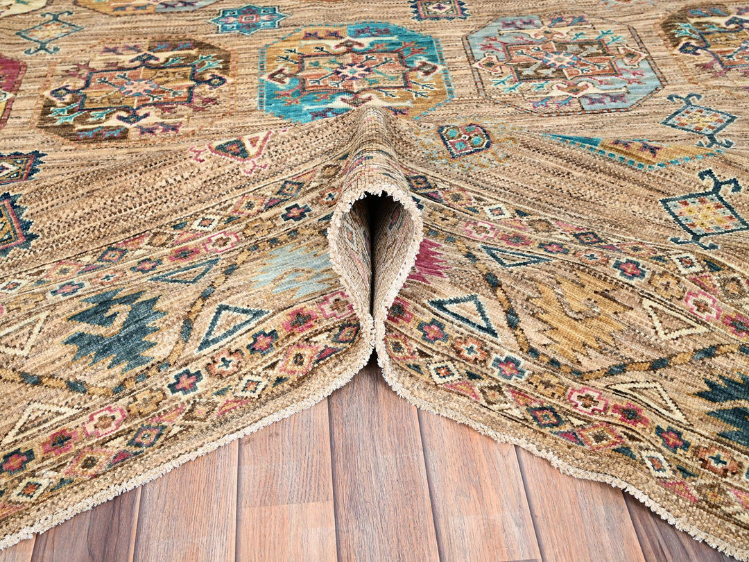 7'11" x 10'0" New Hand Knotted Brown Wool Rectangle Oriental Rug - MOA10286274