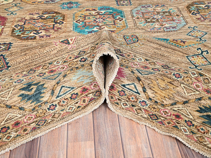 7'11" x 10'0" New Hand Knotted Brown Wool Rectangle Oriental Rug - MOA10286274