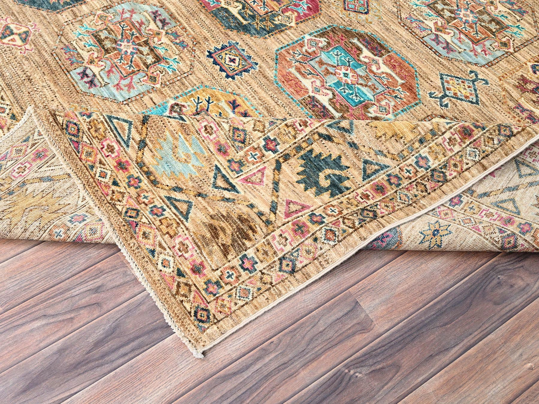 7'11" x 10'0" New Hand Knotted Brown Wool Rectangle Oriental Rug - MOA10286274