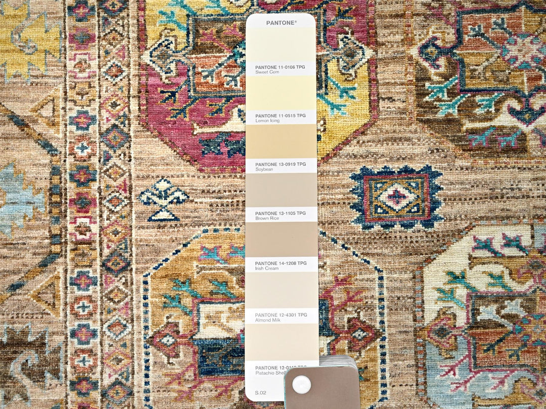 7'11" x 10'0" New Hand Knotted Brown Wool Rectangle Oriental Rug - MOA10286274