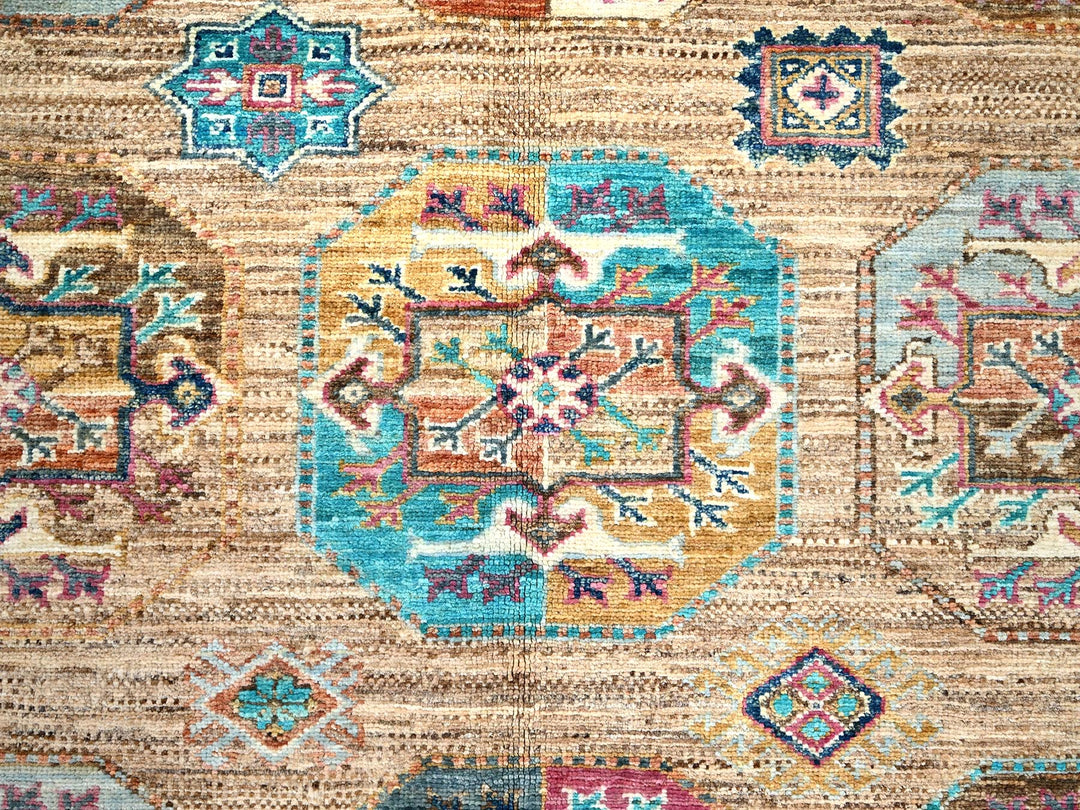 7'11" x 10'0" New Hand Knotted Brown Wool Rectangle Oriental Rug - MOA10286274