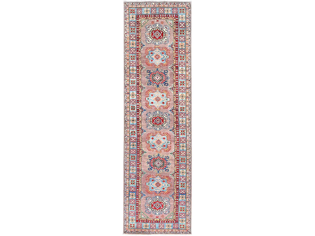 2'7" x 9'3" New Hand Knotted Grey Wool Runner Oriental Rug - MOA10286289