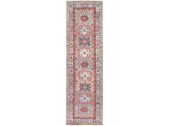 2'7" x 9'3" New Hand Knotted Grey Wool Runner Oriental Rug - MOA10286289