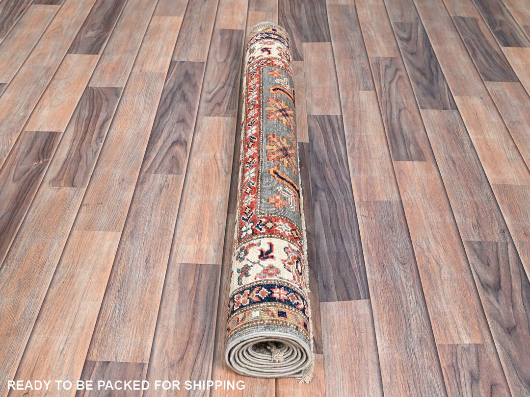 3'4" x 5'1" New Hand Knotted Ivory Wool Rectangle Oriental Rug - MOA10286315