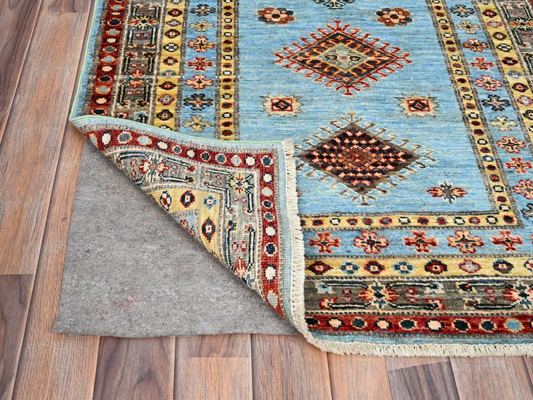 3'0" x 5'2" New Hand Knotted Blue Wool Rectangle Oriental Rug - MOA10286319