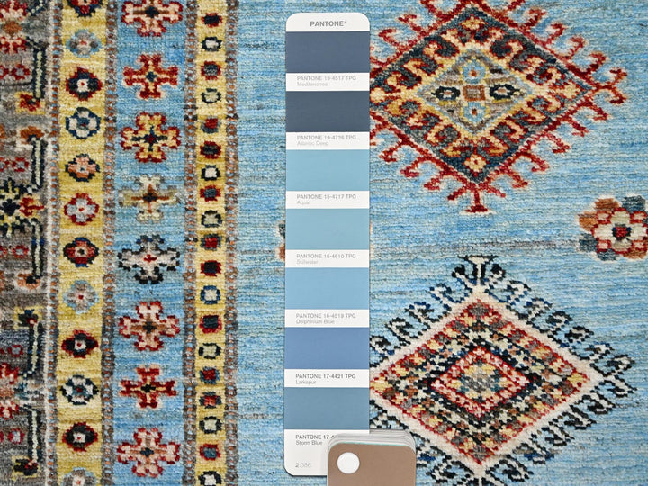 3'0" x 5'2" New Hand Knotted Blue Wool Rectangle Oriental Rug - MOA10286319