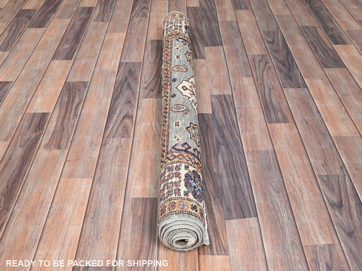 3'11" x 5'11" New Hand Knotted Ivory Wool Rectangle Oriental Rug - MOA10286320