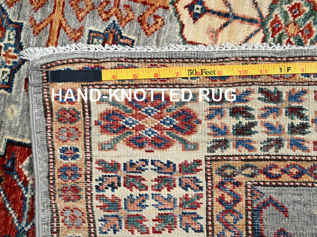 3'11" x 5'11" New Hand Knotted Ivory Wool Rectangle Oriental Rug - MOA10286320