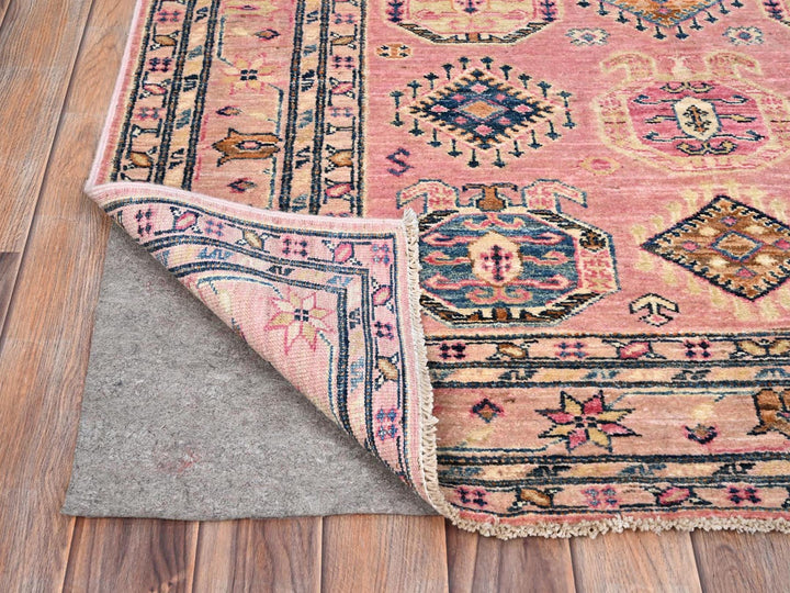 4'0" x 6'0" New Hand Knotted Pink Wool Rectangle Oriental Rug - MOA10286322