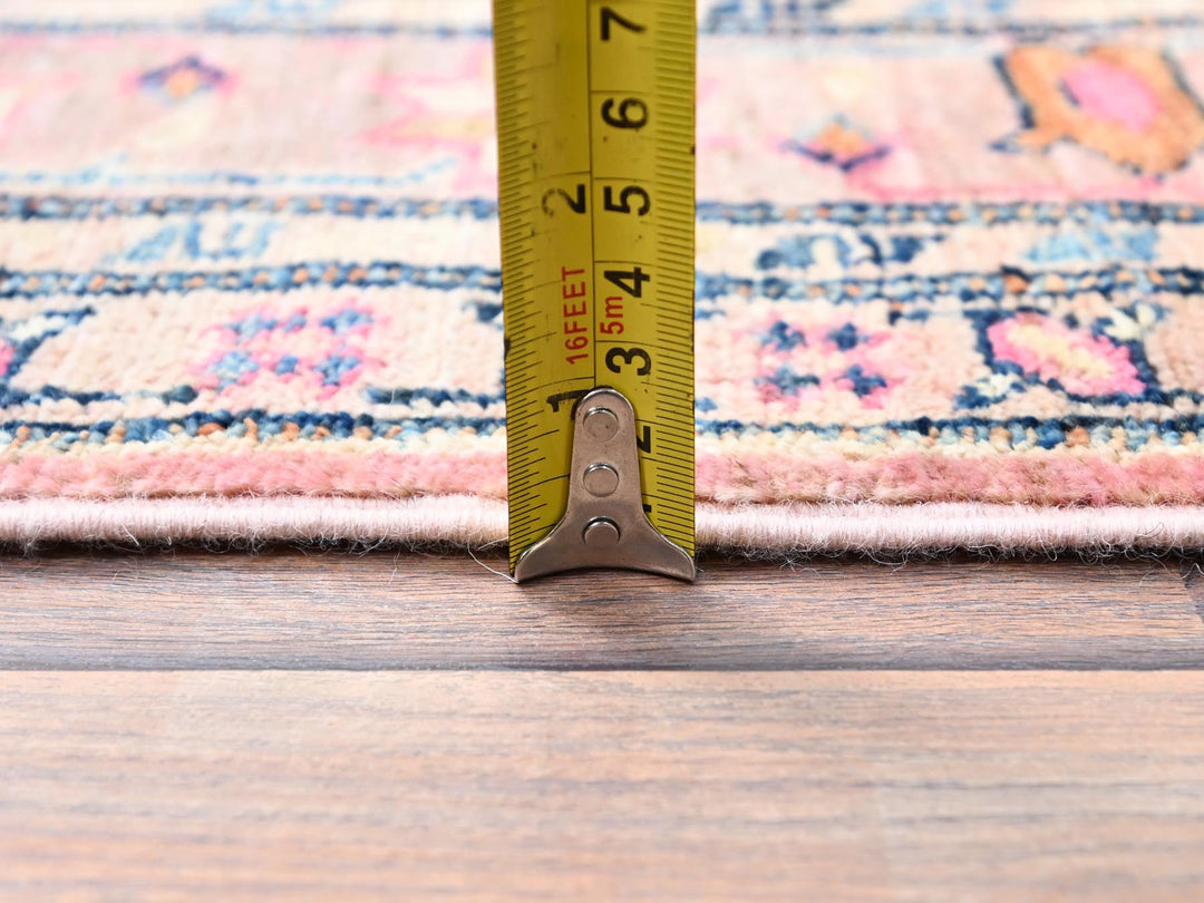 4'0" x 6'0" New Hand Knotted Pink Wool Rectangle Oriental Rug - MOA10286322