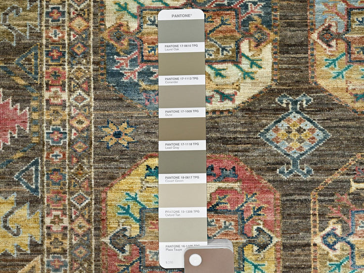 8'5" x 9'11" New Hand Knotted Green Wool Rectangle Oriental Rug - MOA10286341