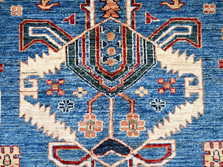 9'11" x 13'5" New Hand Knotted Blue Wool Rectangle Oriental Rug - MOA10286343