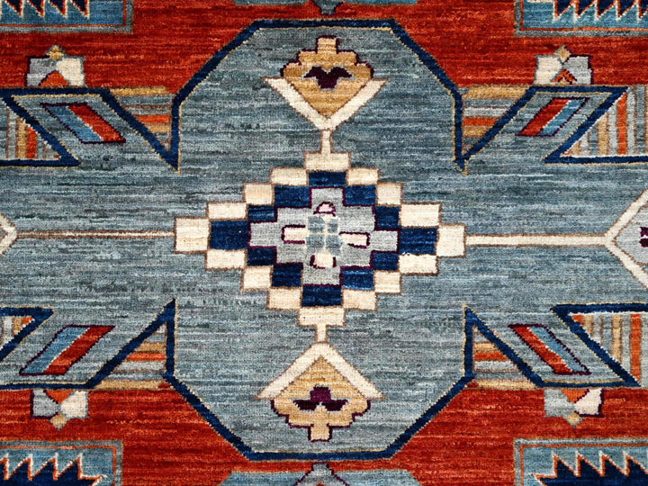 11'7" x 11'7" New Hand Knotted Blue Wool Round Oriental Rug - MOA10286410