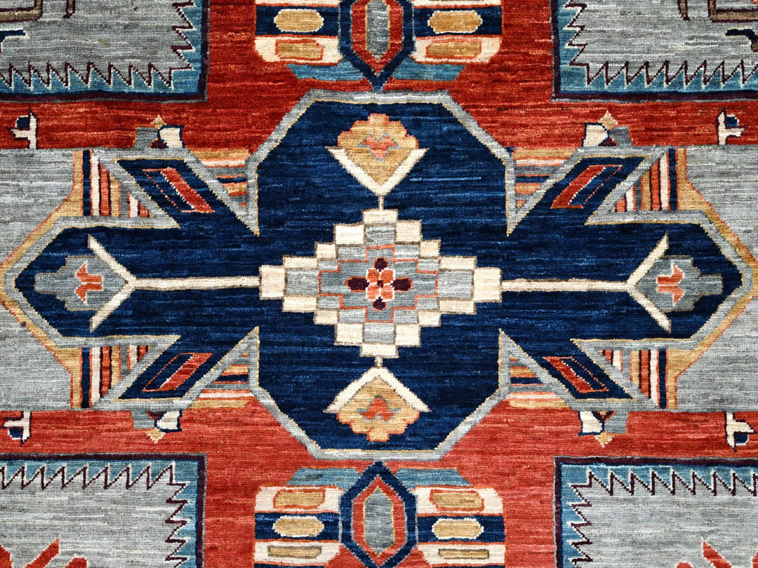 11'6" x 11'9" New Hand Knotted Grey Wool Square Oriental Rug - MOA10286415