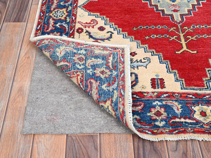 3'10" x 5'8" New Hand Knotted Ivory Wool Rectangle Oriental Rug - MOA10286435