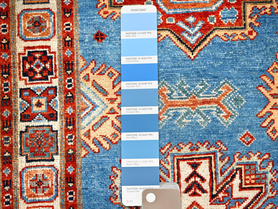 2'10" x 9'7" New Hand Knotted Blue Wool Runner Oriental Rug - MOA10286452