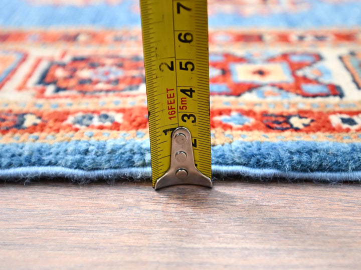 2'10" x 9'7" New Hand Knotted Blue Wool Runner Oriental Rug - MOA10286452