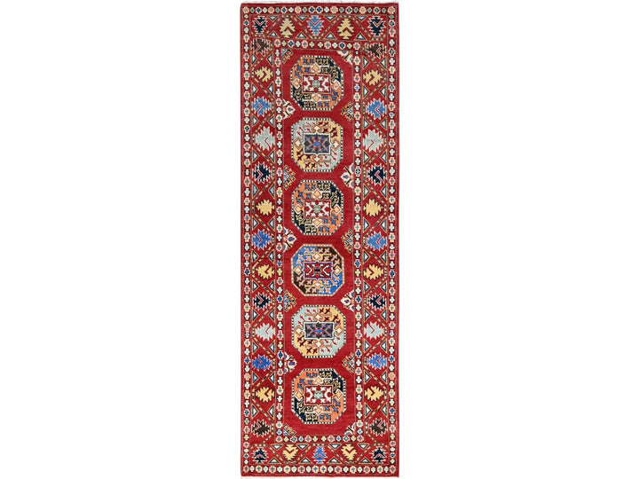 2'7" x 8'0" New Hand Knotted Red Wool Runner Oriental Rug - MOA10286457