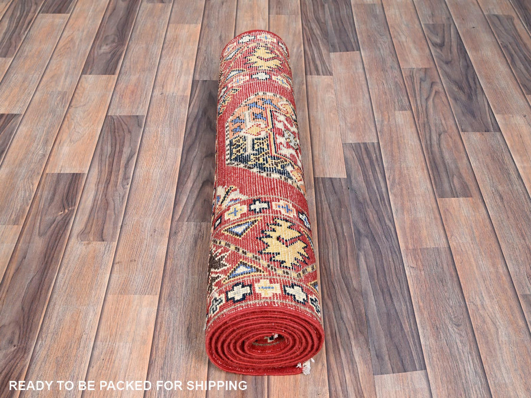 2'7" x 8'0" New Hand Knotted Red Wool Runner Oriental Rug - MOA10286457