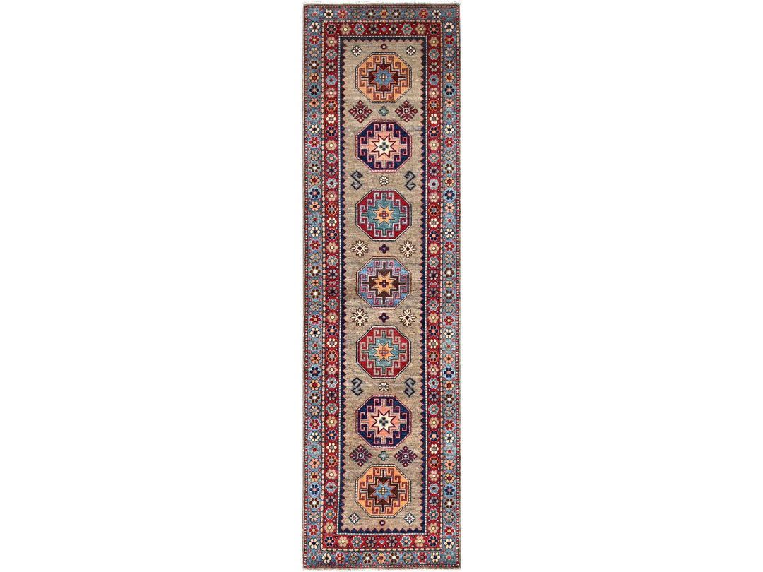 2'7" x 9'8" New Hand Knotted Beige Wool Runner Oriental Rug - MOA10286460