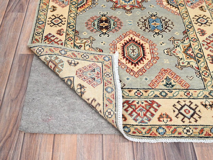 2'10" x 4'7" New Hand Knotted Grey Wool Rectangle Oriental Rug - MOA10286466