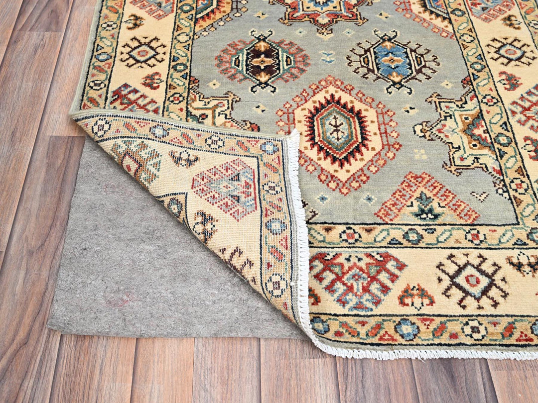 2'10" x 4'7" New Hand Knotted Grey Wool Rectangle Oriental Rug - MOA10286466