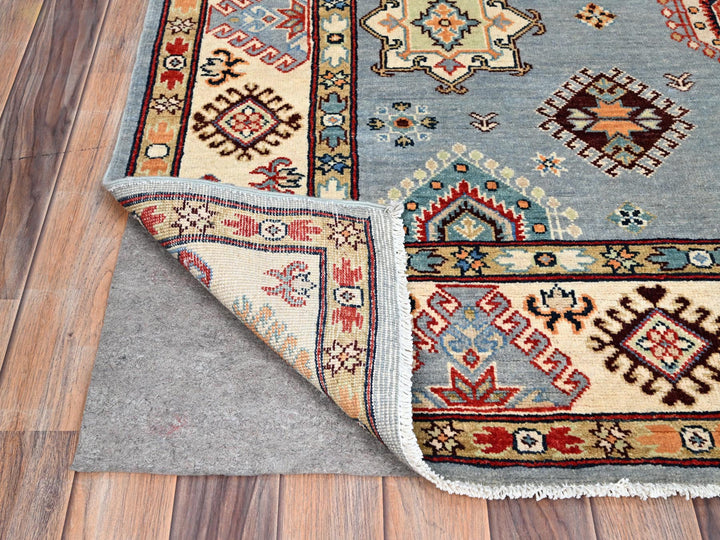 5'7" x 7'5" New Hand Knotted Grey Wool Rectangle Oriental Rug - MOA10286470