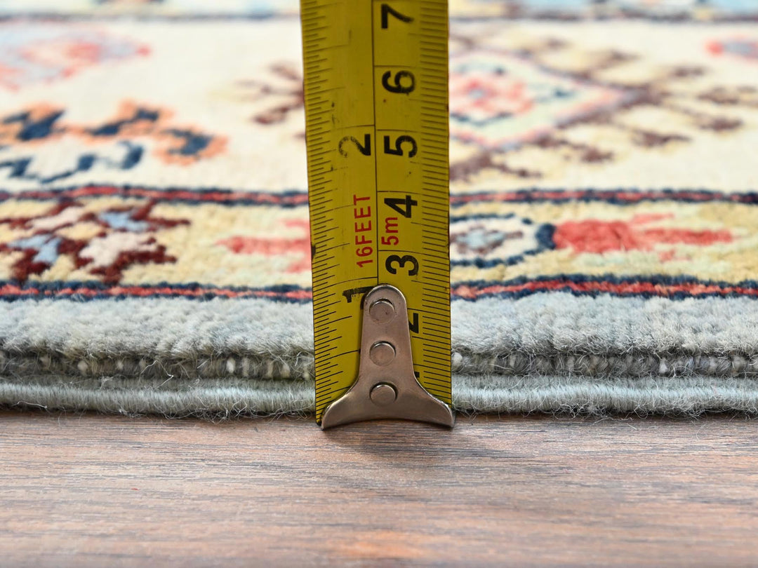 5'7" x 7'5" New Hand Knotted Grey Wool Rectangle Oriental Rug - MOA10286470