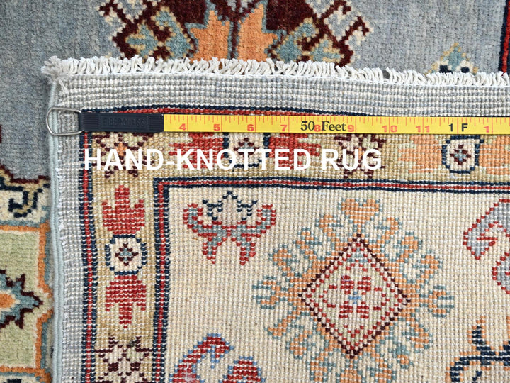 5'7" x 7'5" New Hand Knotted Grey Wool Rectangle Oriental Rug - MOA10286470