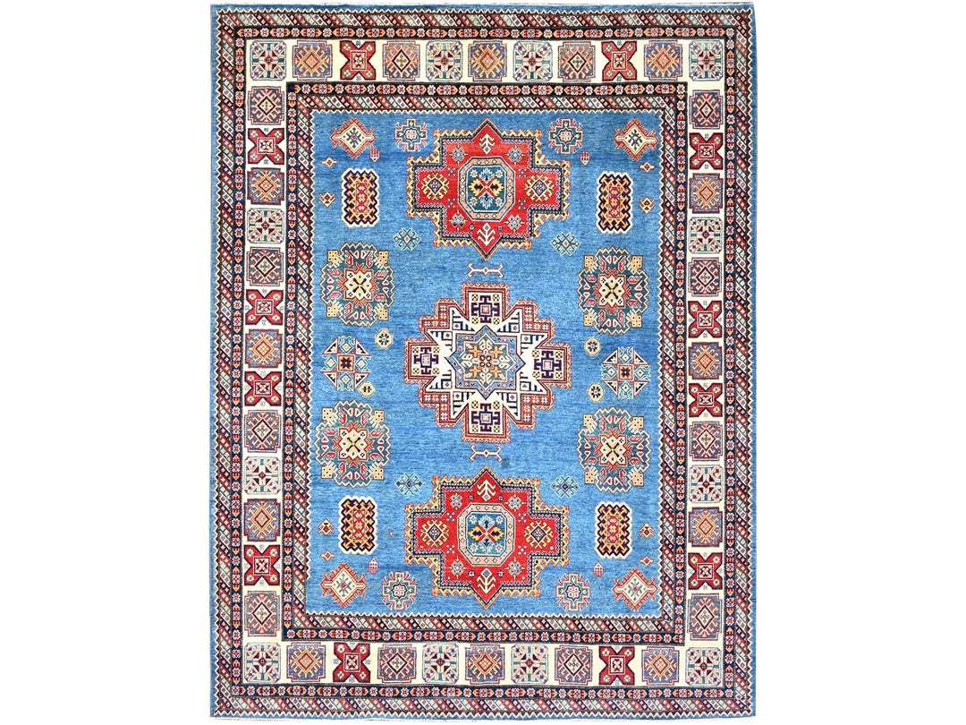 8'11" x 11'8" New Hand Knotted Blue Wool Rectangle Oriental Rug - MOA10286473