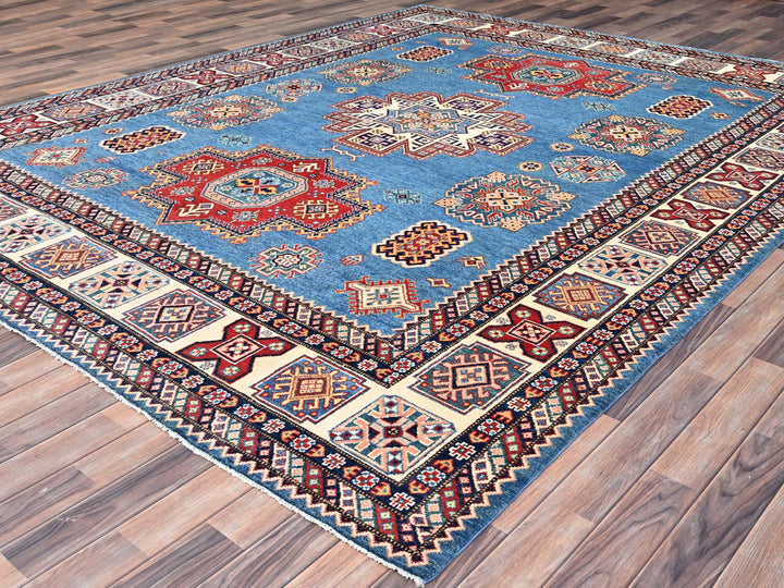 8'11" x 11'8" New Hand Knotted Blue Wool Rectangle Oriental Rug - MOA10286473