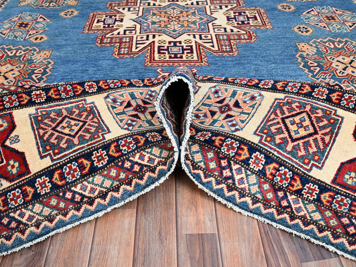 8'11" x 11'8" New Hand Knotted Blue Wool Rectangle Oriental Rug - MOA10286473