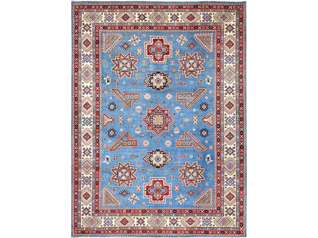 10'0" x 13'8" New Hand Knotted Blue Wool Rectangle Oriental Rug - MOA10286475